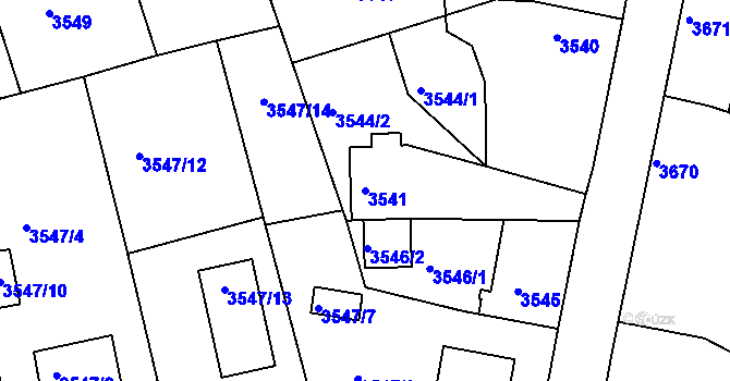 Parcela st. 3541 v KÚ Mělník, Katastrální mapa