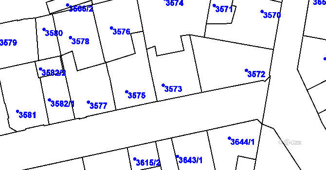 Parcela st. 3573 v KÚ Mělník, Katastrální mapa