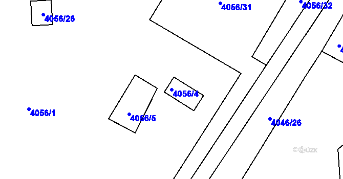 Parcela st. 4056/4 v KÚ Mělník, Katastrální mapa
