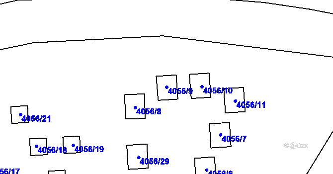 Parcela st. 4056/9 v KÚ Mělník, Katastrální mapa