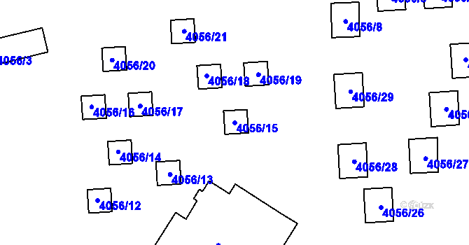 Parcela st. 4056/15 v KÚ Mělník, Katastrální mapa