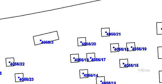 Parcela st. 4056/20 v KÚ Mělník, Katastrální mapa