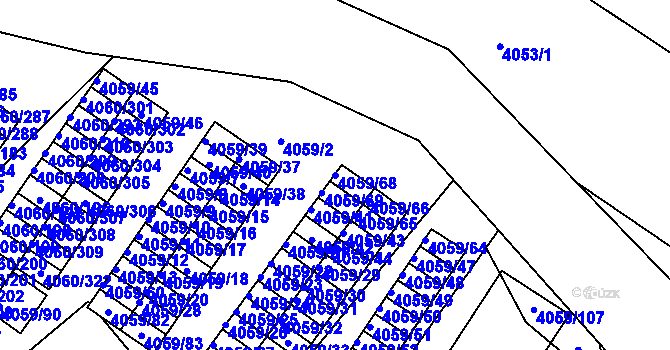 Parcela st. 4059/68 v KÚ Mělník, Katastrální mapa