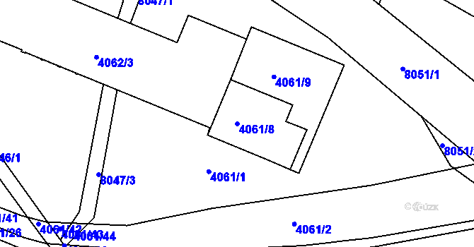 Parcela st. 4061/8 v KÚ Mělník, Katastrální mapa