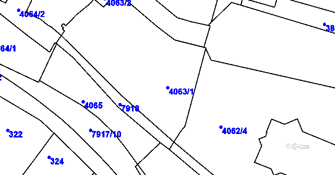 Parcela st. 4063/1 v KÚ Mělník, Katastrální mapa