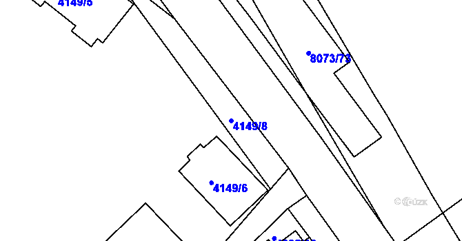 Parcela st. 4149/8 v KÚ Mělník, Katastrální mapa