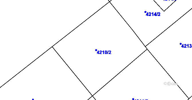 Parcela st. 4210/2 v KÚ Mělník, Katastrální mapa
