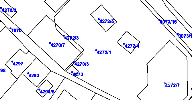 Parcela st. 4272/1 v KÚ Mělník, Katastrální mapa