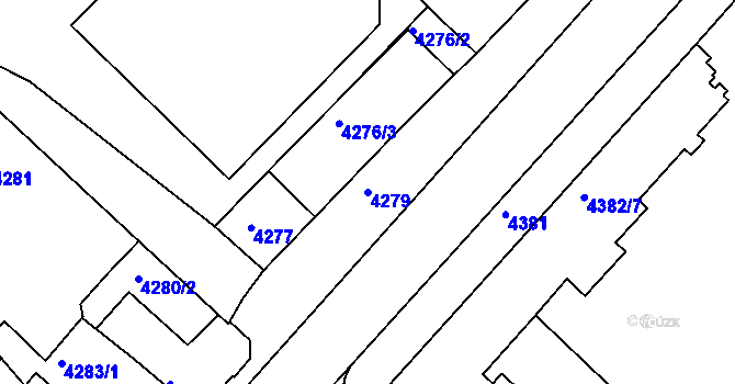 Parcela st. 4279 v KÚ Mělník, Katastrální mapa