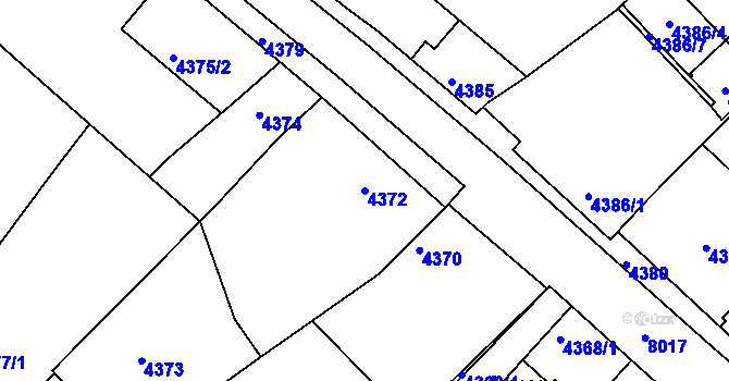 Parcela st. 4372 v KÚ Mělník, Katastrální mapa