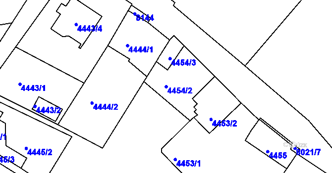 Parcela st. 4454/2 v KÚ Mělník, Katastrální mapa