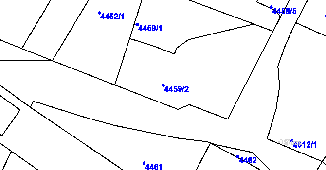 Parcela st. 4459/2 v KÚ Mělník, Katastrální mapa