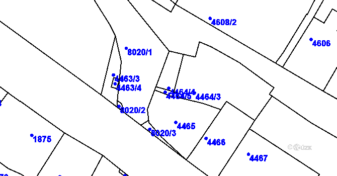 Parcela st. 4464/4 v KÚ Mělník, Katastrální mapa