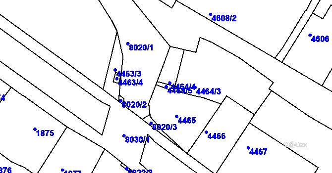 Parcela st. 4464/5 v KÚ Mělník, Katastrální mapa