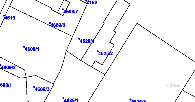 Parcela st. 4625/2 v KÚ Mělník, Katastrální mapa