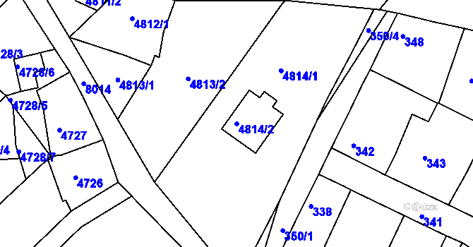 Parcela st. 4814/2 v KÚ Mělník, Katastrální mapa