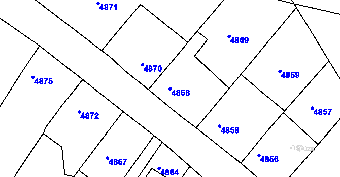 Parcela st. 4868 v KÚ Mělník, Katastrální mapa