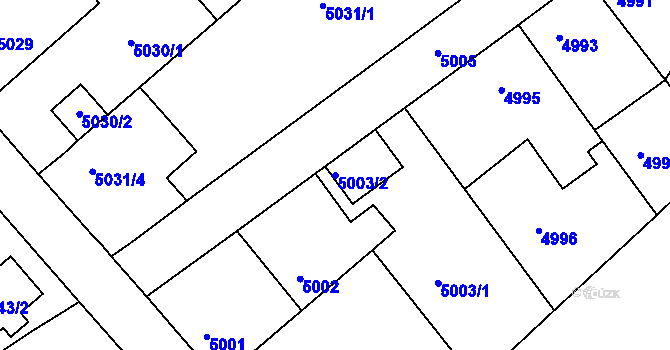Parcela st. 5003/2 v KÚ Mělník, Katastrální mapa