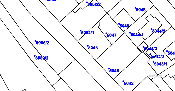 Parcela st. 5046 v KÚ Mělník, Katastrální mapa