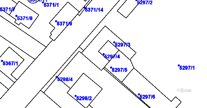 Parcela st. 5297/4 v KÚ Mělník, Katastrální mapa