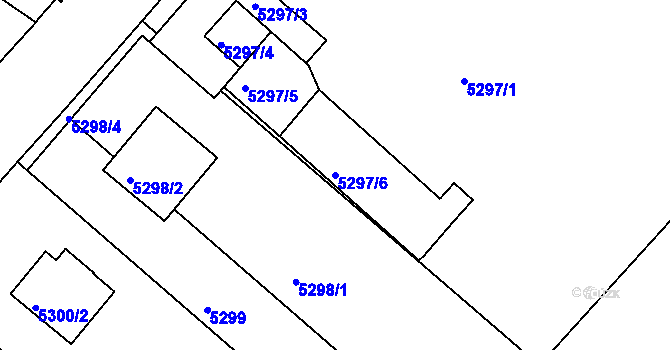 Parcela st. 5297/6 v KÚ Mělník, Katastrální mapa