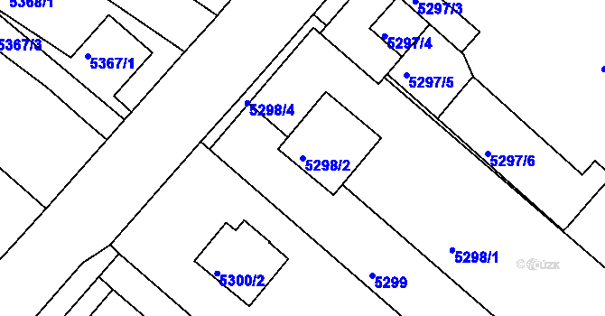 Parcela st. 5298/2 v KÚ Mělník, Katastrální mapa