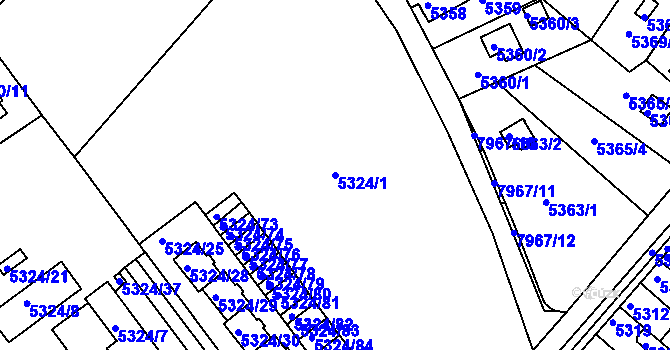 Parcela st. 5324/1 v KÚ Mělník, Katastrální mapa
