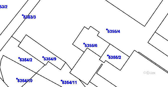 Parcela st. 5355/6 v KÚ Mělník, Katastrální mapa