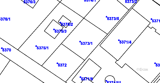 Parcela st. 5373/1 v KÚ Mělník, Katastrální mapa