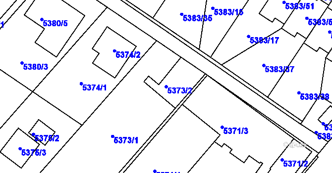Parcela st. 5373/2 v KÚ Mělník, Katastrální mapa