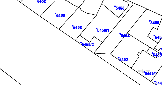 Parcela st. 5456/2 v KÚ Mělník, Katastrální mapa