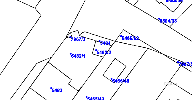 Parcela st. 5482/2 v KÚ Mělník, Katastrální mapa
