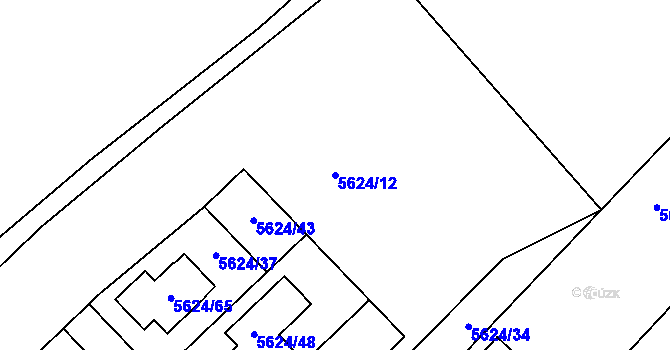Parcela st. 5624/12 v KÚ Mělník, Katastrální mapa