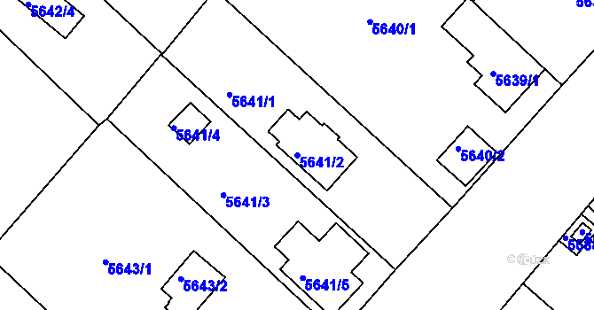 Parcela st. 5641/2 v KÚ Mělník, Katastrální mapa