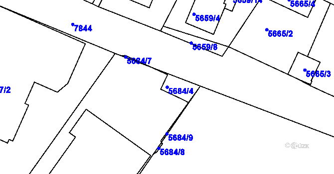 Parcela st. 5684/4 v KÚ Mělník, Katastrální mapa