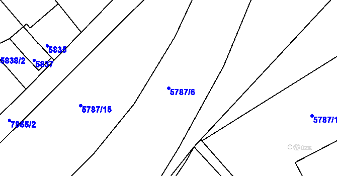 Parcela st. 5787/6 v KÚ Mělník, Katastrální mapa