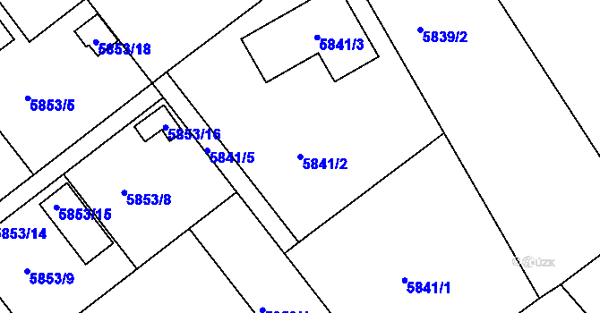Parcela st. 5841/2 v KÚ Mělník, Katastrální mapa