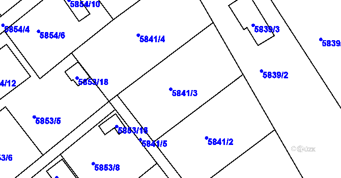 Parcela st. 5841/3 v KÚ Mělník, Katastrální mapa