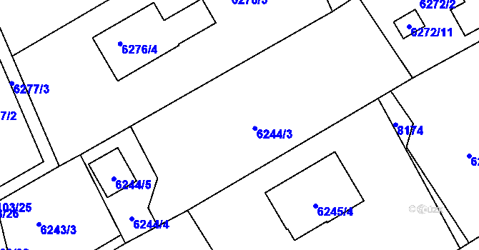 Parcela st. 6244 v KÚ Mělník, Katastrální mapa