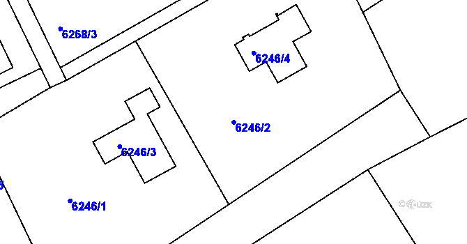 Parcela st. 6246/2 v KÚ Mělník, Katastrální mapa