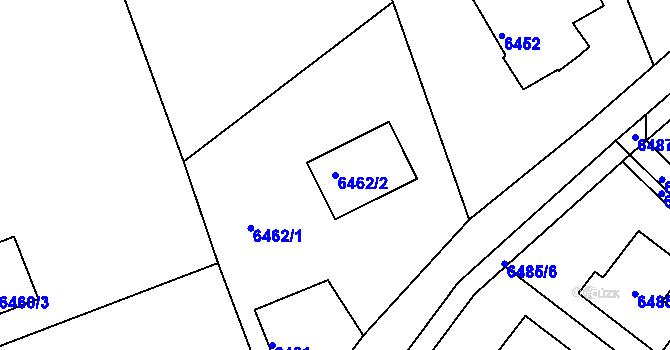 Parcela st. 6462/2 v KÚ Mělník, Katastrální mapa