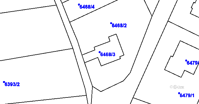Parcela st. 6468/3 v KÚ Mělník, Katastrální mapa