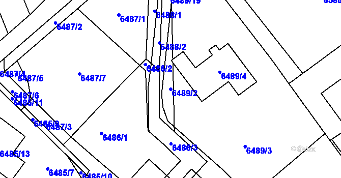 Parcela st. 6489/2 v KÚ Mělník, Katastrální mapa