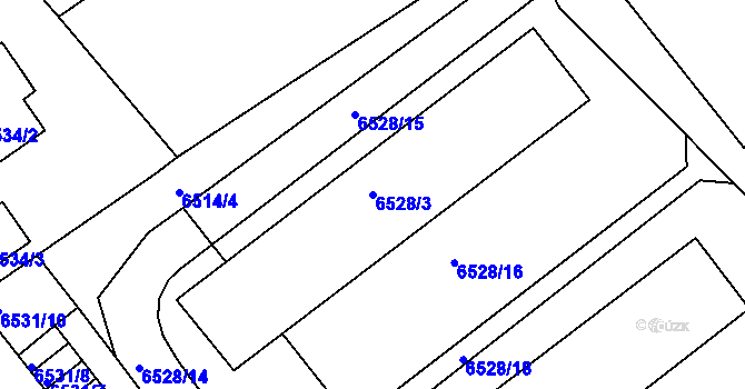 Parcela st. 6528/3 v KÚ Mělník, Katastrální mapa