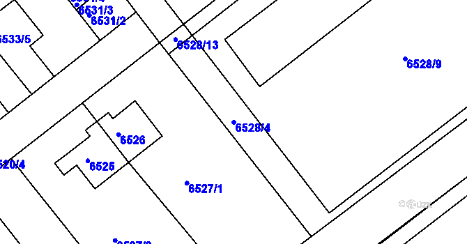 Parcela st. 6528/4 v KÚ Mělník, Katastrální mapa