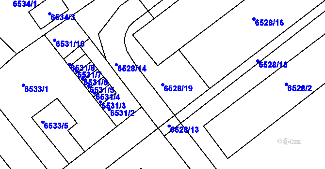 Parcela st. 6528/19 v KÚ Mělník, Katastrální mapa