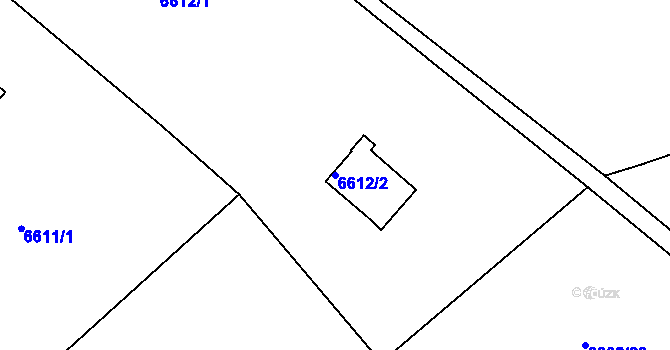 Parcela st. 6612/2 v KÚ Mělník, Katastrální mapa