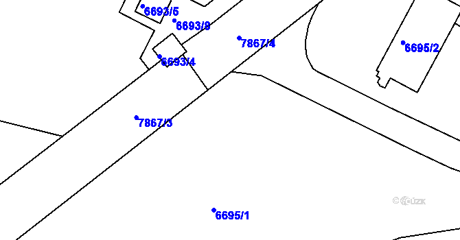 Parcela st. 6695/3 v KÚ Mělník, Katastrální mapa
