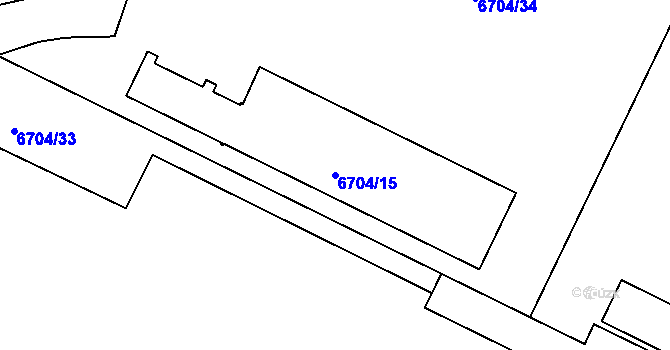 Parcela st. 6704/15 v KÚ Mělník, Katastrální mapa