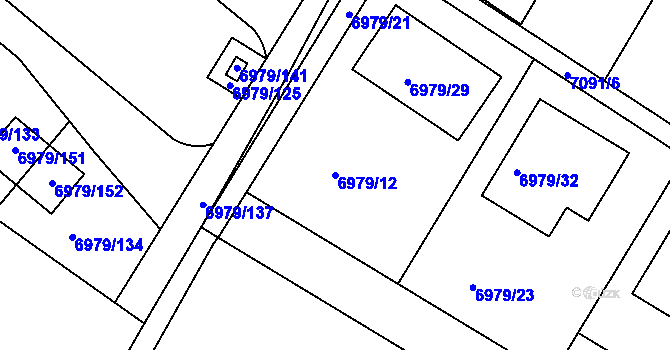 Parcela st. 6979/12 v KÚ Mělník, Katastrální mapa